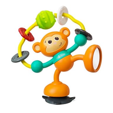 Infantino - Stick & Spin High Chair Pal™ - Fun Rotating Monkey Play Toy - for High Chair and Stroller Trays - BPA Free - Ideal Gift - Baby Toys 0-6 Months