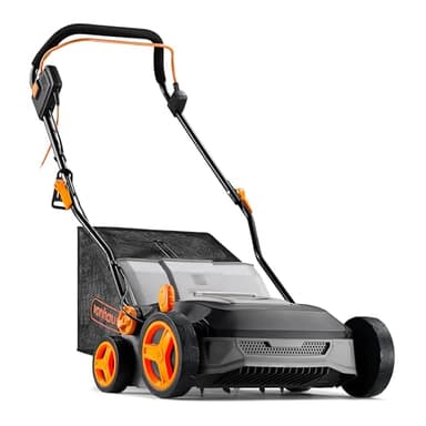 VonHaus Lawn Scarifier/Aerator/Rake Electric 1600W – for Dethatching/Raking Grass of Thatch, Moss, Dead Leaves and Aerates Soil – 45L Collection Box, 10m Cable, 6 Cutting Heights, 37cm Working Width
