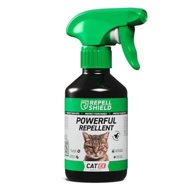 RepellShield Cat Repellent Spray - Natural Citronella Oil, Pet-Safe, Non-Toxic, High Efficiency Animal Control for Homes, Lemon Scented, Versatile Indoors & Outdoors - Responsible Deterrence, 250ml