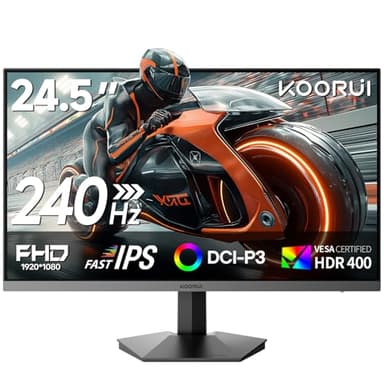 KOORUI 24.5 Inch 240Hz Gaming Monitor Fast IPS, FHD 1080P,OTG 1ms,HDR 400,99% sRGB,VESA,HDMI2.0/DP1.4 Adaptive-Sync G2511X