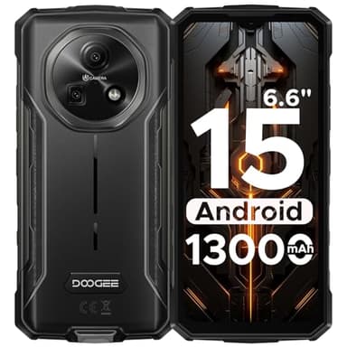 DOOGEE Fire 5 Rugged Smartphone Android 15 Rugged Phone 13000mAh Big Battery 6.6" 90Hz HD+ IPS Display, 12GB RAM+64GB ROM 13MP Camera Triple Card Slot SIM-Free & Unlocked Mobile Phones - Gray