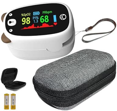 TradeProvider® Infant Pulse Oximeter Accurate Baby Fingertip Oxygen Saturation Monitor with Heart Rate Detection, Portable Design, Includes Protective Carrier Case and 12V Battery
