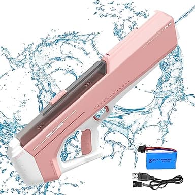 The Most Powerful Automatic Electric Water Guns for Adults/Kids, Newest Electric Water Gun Toy, Lithium Battery powered, Auto Water Sucking, Automatic Water Gun for Boys and Girls (Pink)