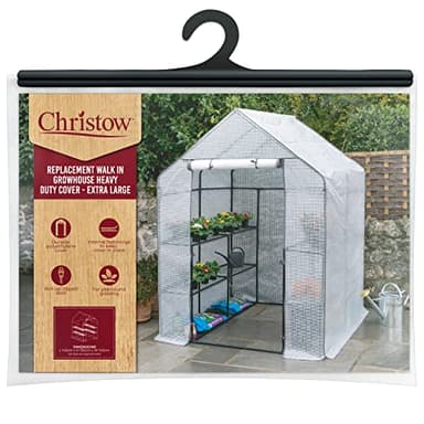 Christow Walk In Greenhouse Cover Replacement, Reinforced Growhouse Cover, H195cm x W143cm x D143cm, Heavy Duty COVER ONLY