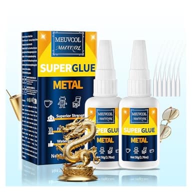 Meuvcol Metal Glue 100g - High Strength Bonds Super Glue For Metal, Aluminum, Stainless Steel, Craft - Strongest Metallic Adhesive Weld, Fast & Clear, Liquid Adhesive For Plastic, Wood,Rubber