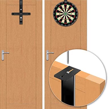 Portable Dartboard Door Hanging System with Wall Bracket, Black