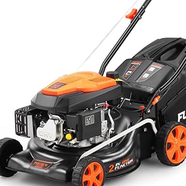 FUXTEC FX-RM4346ECO 2in1 Petrol Lawn Mower – 146cc 3.5HP 4-Stroke Engine, 42cm Cutting Width, 5-Stage Height Adjustment (25–70mm), 40L Grass Catcher & EasyClean Connection
