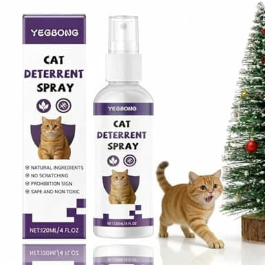 Cat Repellent Spray 120ML - Indoor & Outdoor Safe No Stain, Natural Deterrent to Stop Cats from Scratching Furniture, Carpet, Plants, Gardens