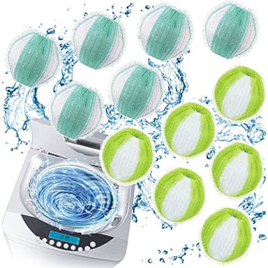 12PCS Laundry Balls, Pet Hair Remover for Laundry, Reusable Lint Catcher Washing Machines Animal Fur Clothes Hamper Hair Remover for Laundry Bedding Clothes