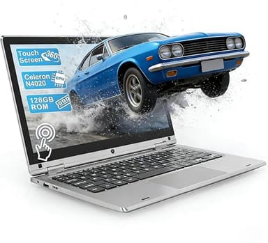 LEEDOW 360° Foldable Touchscreen Laptop 11.6'' - Celeron N4020 6GB RAM 128GB SSD, Laptop Computer Dual Band 2.4G/5G WiFi Bluetooth HDMI, USB 3.0 * 2, 256GB SD Card Expandable Mini Laptop