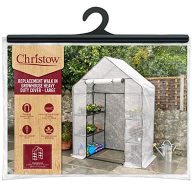 Christow Walk In Greenhouse Cover Replacement, Reinforced Growhouse Cover, H195cm x W143cm x D73cm, Heavy Duty COVER ONLY