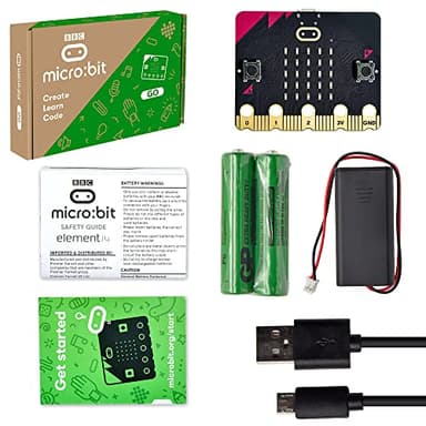 KEYESTUDIO BBC Microbit V2.2 GO,The Complete Starter Kit,Micro bit Accessories,Smart Honeycomb Wearable Breakout Board Coding Starter Kit