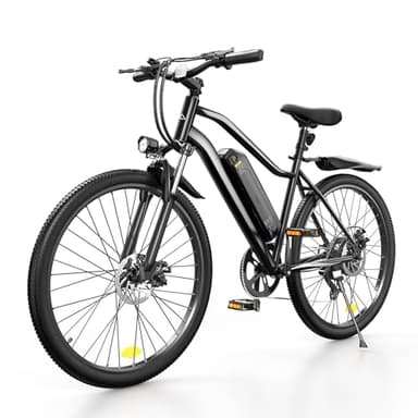 Finbike EB3 Electric Bike Adults, 60KM Max Range E-bike, 3H Fast Charging, 26inch Electric Mountain Bike with 36V 10.4Ah Battery, Front Fork Suspension, 7-Speed Derailleur, 150KG Capacity Ebike