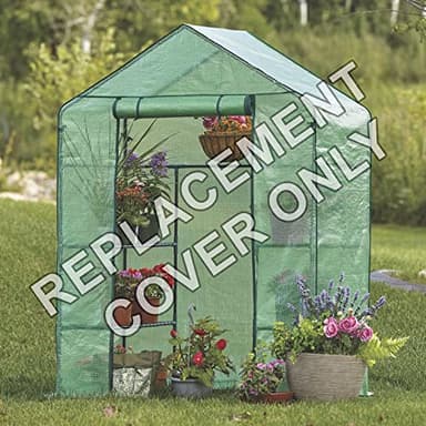 Taylor & Brown Greenhouse Cover Heavy Duty Replacement Spare Reinforced Growhouse White PE Cover (Walk-In Greenhouse - 143x73x195cm, Green)