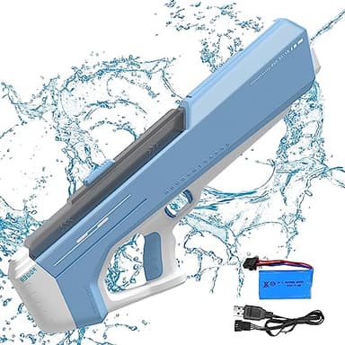 The Most Powerful Automatic Electric Water Guns for Adults/Kids, Newest Electric Water Gun Toy, Lithium Battery powered, Auto Water Sucking, Automatic Water Gun for Boys and Girls (Blue)