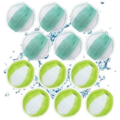 Laundry Balls, 12PCS Pet Hair Remover for Laundry, Reusable Lint Catcher Washing Machines Animal Fur Clothes Hamper Hair Remover for Laundry Bedding Clothes