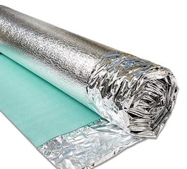 3mm Acoustic Silver Underlay for Wood or Laminate Flooring - Foil Damp Proof Membrane - by AcuStick® Brand (45m (1m x 45m))