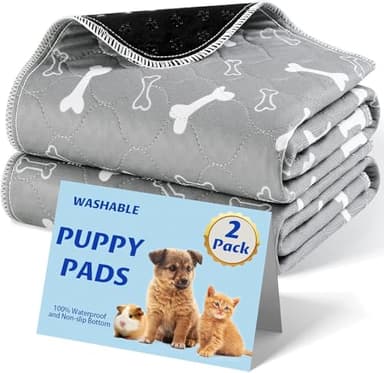 Baodan Puppy Pads Washable, 2 Pack Reusable Puppy Training Pads, Super Absorbent Waterproof Dog Mat Pee Pads for Dogs, Fast Drying Training Pads for Home, Car, Travel - 60x45 cm