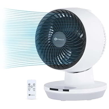 PureMate 8-Inch Air Circulator Fan with Oscillation, 3 Speeds Setting and Timer, LED Display & Remote Control, Perfect for Desks, Bedrooms & Offices