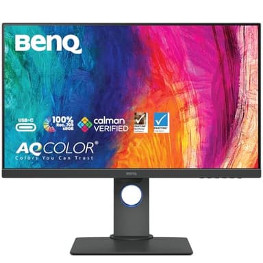 BenQ Creative Pro PD2705Q 27 inch 2K QHD Monitor for Mac, Commercial/Graphics Design, Video Editing, USB-C, 100% sRGB/Rec.709, Display Pilot, KVM, Low Blue Light, Flicker-Free, IPS, ICCsync, Black