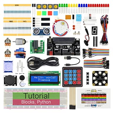 Freenove Ultimate Starter Kit for BBC micro:bit (Not Included, Works with V1 & V2), 316-Page Detailed Tutorial, 224 Items, 44 Projects, Blocks and Python Code