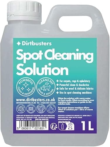 Dirtbusters Spot Cleaning Solution (1L) Carpet Cleaner Shampoo, Deep Cleaning Treatment To Clean, Neutralise Odours & Remove Stains, Safe For Wool And Delicate Fabrics